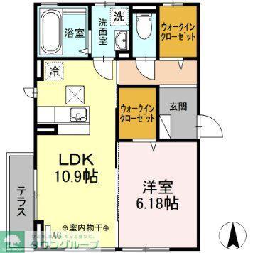 メルベーユ(1LDK/1階)の間取り写真