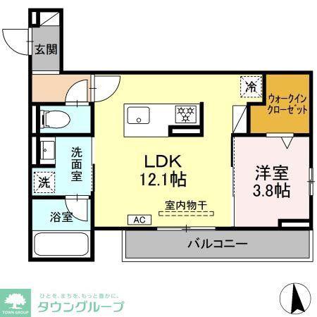 ANNAMARIE F(1LDK/2階)の間取り写真