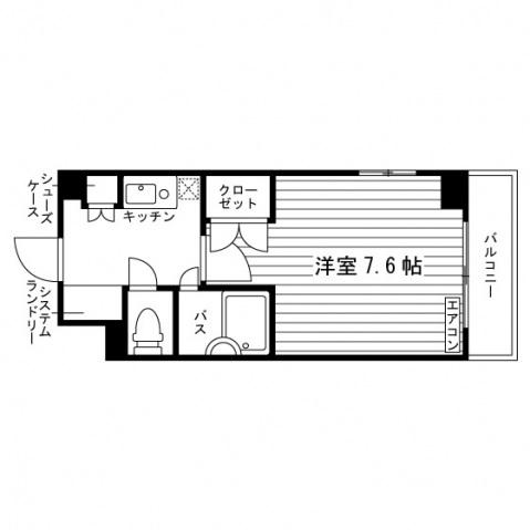 SAISON西新(1K/3階)の間取り写真