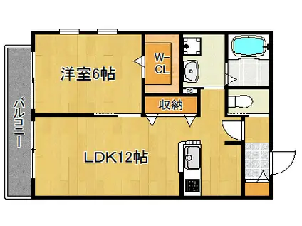 BLANC(1LDK/1階)の間取り写真