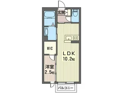 GEM VIOLA A棟(1LDK/2階)の間取り写真