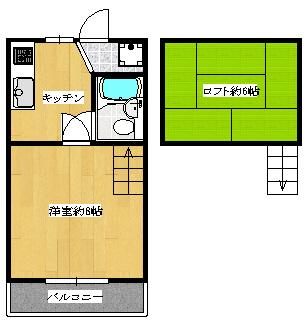 プチハウスパンプキン N棟103(1K/1階)の間取り写真