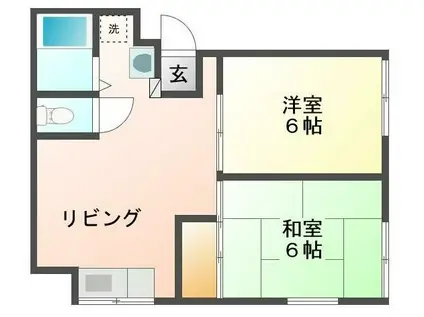 サニーコート(2DK/1階)の間取り写真