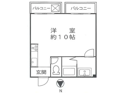 コットンライフMBS(ワンルーム/2階)の間取り写真