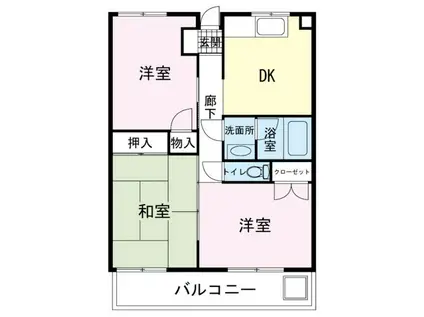 ペアシティー榊A(3DK/2階)の間取り写真