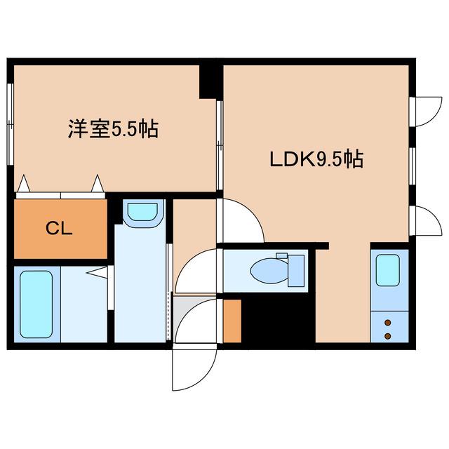 ペラッツィ宮前(1LDK/2階)の間取り写真
