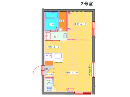 グランプラス発寒(1LDK/1階)の間取り写真