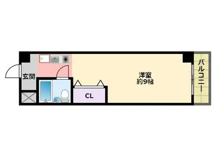 マブランシェット弦月(ワンルーム/5階)の間取り写真