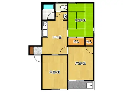 関口ハイツ(3DK/2階)の間取り写真