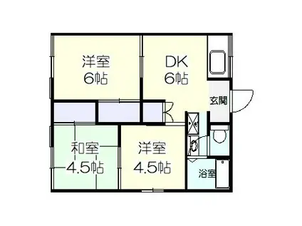 添田ハイツ(3DK/1階)の間取り写真