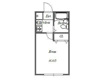 津田沼ハイツ(1K/1階)の間取り写真
