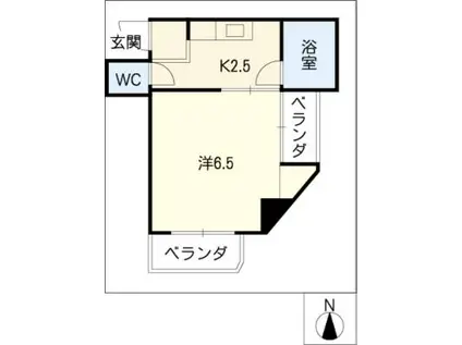 スクエア宿跡(1K/2階)の間取り写真