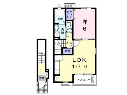 スプリング・ウインド(1LDK/2階)の間取り写真