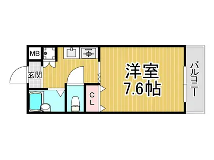 エディフィシオ・エスペランサ(1K/3階)の間取り写真