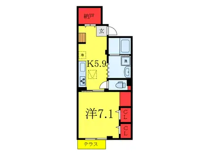 セピアコートMK(1K/1階)の間取り写真