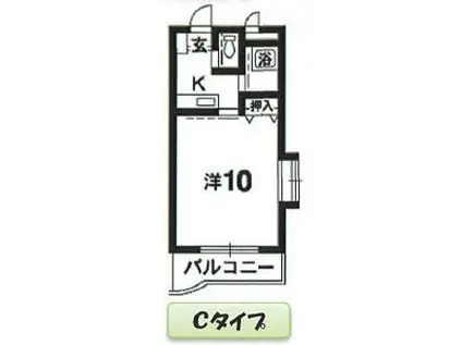 クイーンハイツ(1K/2階)の間取り写真