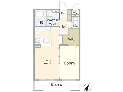 メープルヴィレッジ(1LDK/1階)の間取り写真