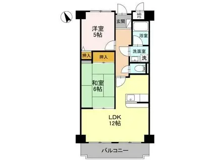 サニーコート浅井(2LDK/3階)の間取り写真