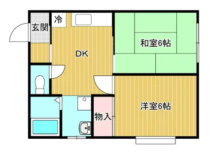 ホワイトタウン松崎I(2DK/2階)の間取り写真