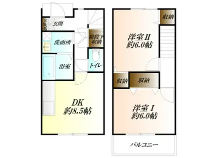 第6コスギコーポ(2DK/1階)の間取り写真