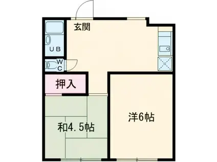 レインボー森町(2DK/2階)の間取り写真