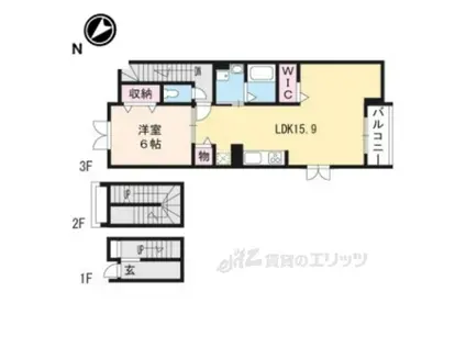アルドーレ(1LDK/3階)の間取り写真