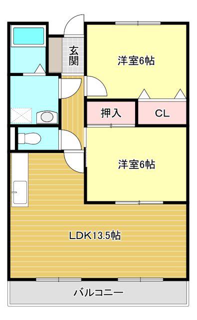 ライフポート野口(2LDK/1階)の間取り写真