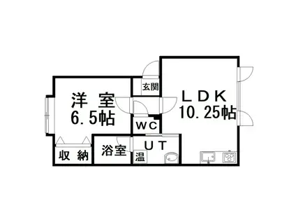 ハスコート中標津II(1LDK/2階)の間取り写真