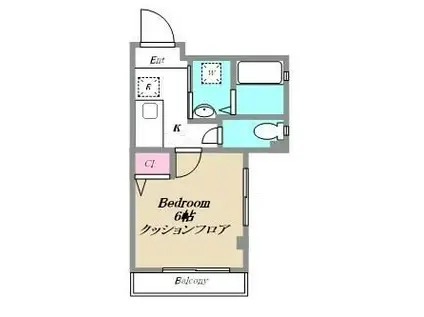 アザレ千住(1K/2階)の間取り写真