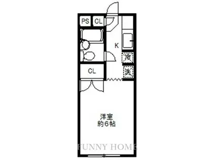 リリエハイム(1K/1階)の間取り写真