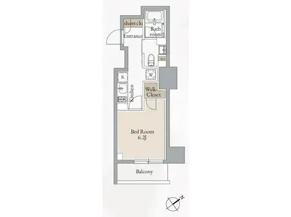 クロスレジデンス高田馬場(1K/14階)の間取り写真