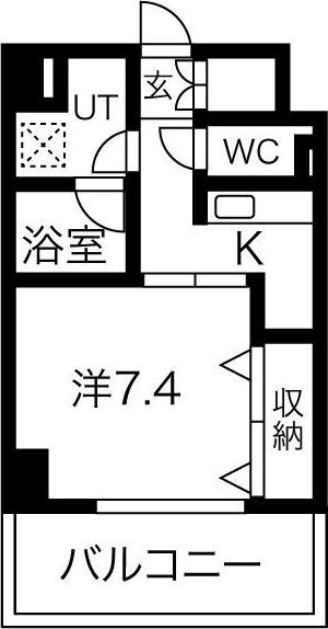 DOLCE VITA I(1K/6階)の間取り写真