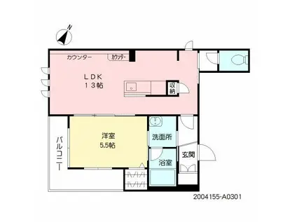 SHAMAISON NISHIJIN STA(1LDK/3階)の間取り写真