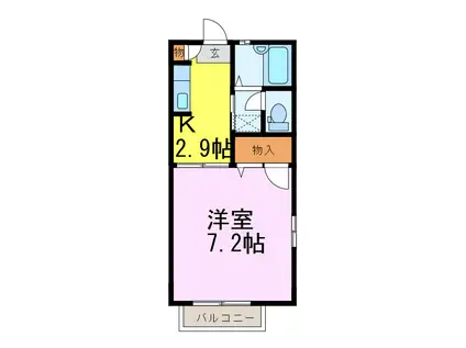 マ・メゾンKOGAII(1K/1階)の間取り写真