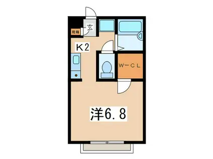 エトワール湘南II(1K/1階)の間取り写真