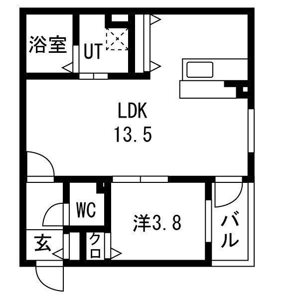 NAGOYA THE BASE(1LDK/2階)の間取り写真