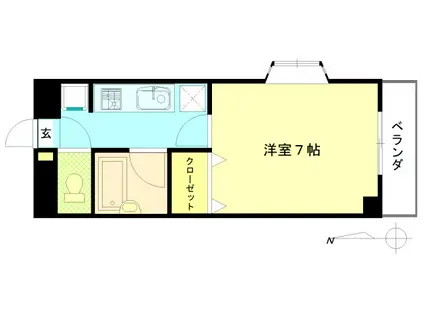 ラヴィエンヌ(1K/5階)の間取り写真