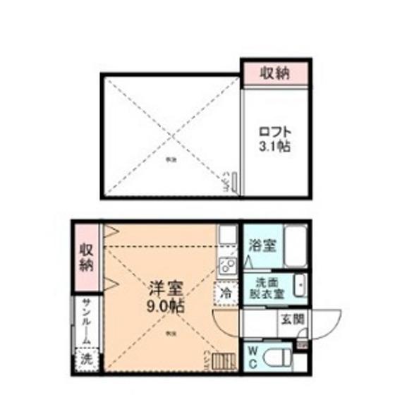 FIRST SQUARE(ワンルーム/2階)の間取り写真