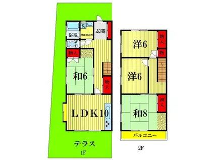 テラス登坂(4LDK/1階)の間取り写真