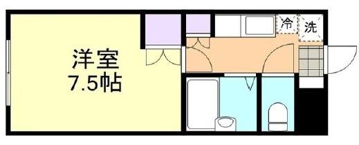 倉敷ライフ・キャンパスB棟(1K/4階)の間取り写真
