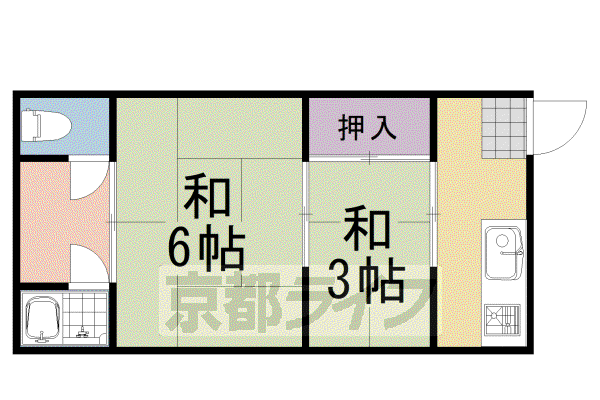 第一晴風荘(2K/3階)の間取り写真