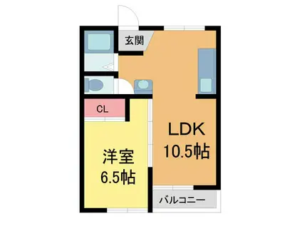 ナッツヴィラ(1LDK/1階)の間取り写真