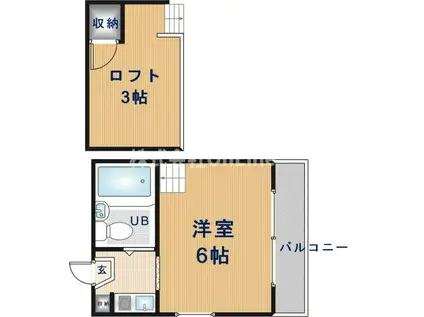 スリーテンロフト(1K/2階)の間取り写真
