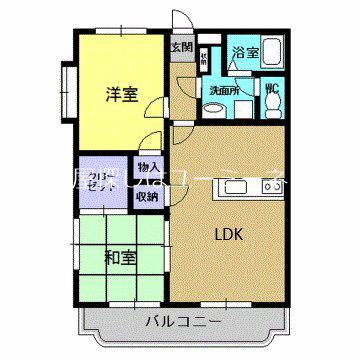 パストラールII(2LDK/4階)の間取り写真