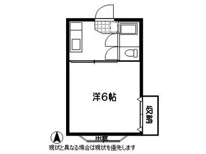 開成山コア(1K/2階)の間取り写真