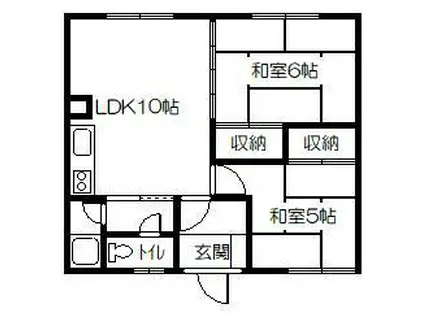 シャトレ忠和II(2LDK/2階)の間取り写真