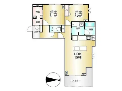 FORLUCE(2LDK/3階)の間取り写真