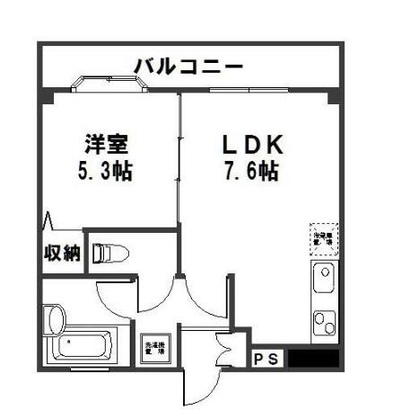 ホワイトパールパレス(1LDK/2階)の間取り写真