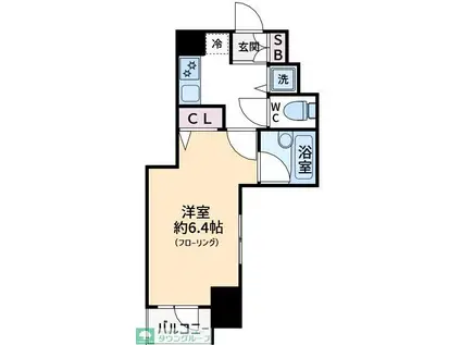 プレールドゥーク銀座イースト(1K/6階)の間取り写真