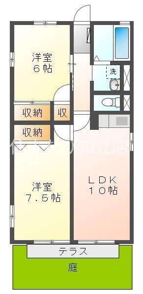 ソレイユ・トシ(2LDK/1階)の間取り写真